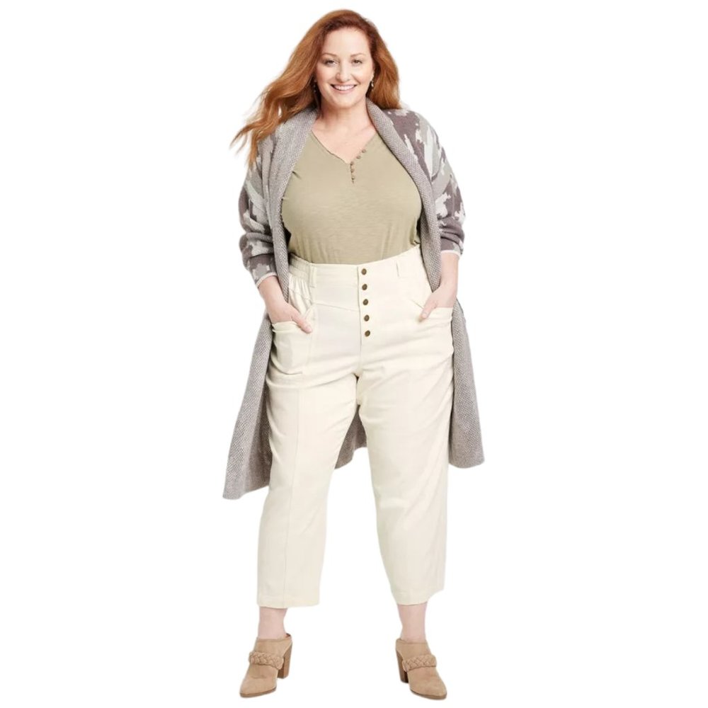 3X, 4X - KNOX ROSE - High-Rise Tapered Fit Pants NEW - Picture 3 of 3
